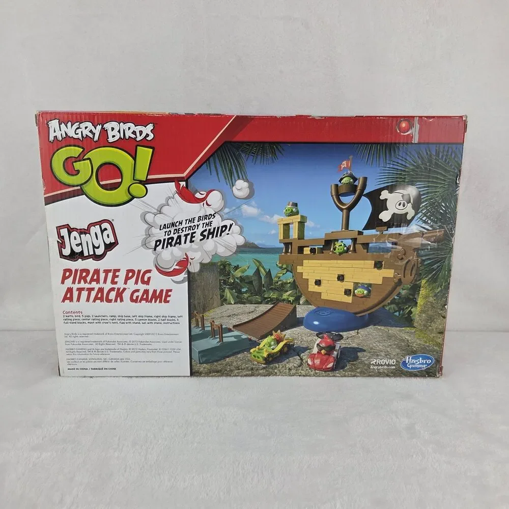 Angry Birds Go Jenga Pirate Pig Attack Game COMPLETE Hasbro Gaming 2013 Rovio